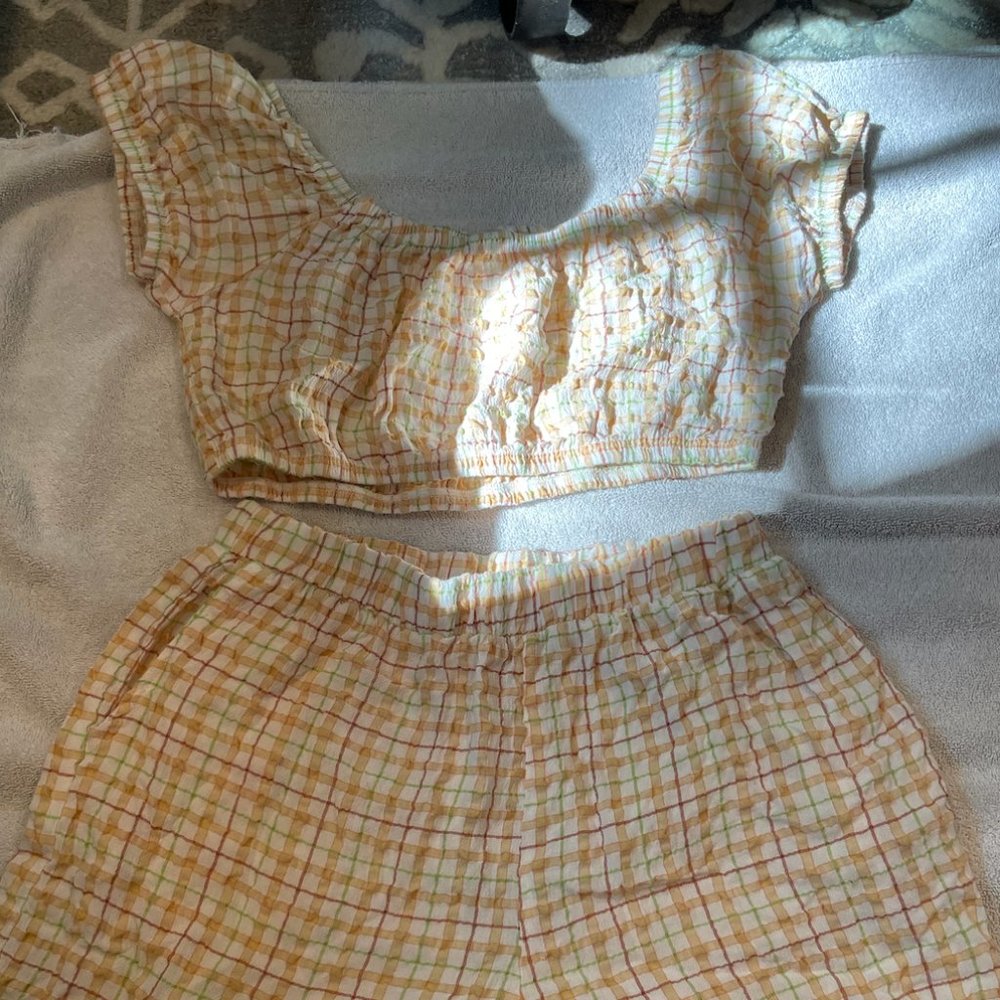 nlt gingham shorts set